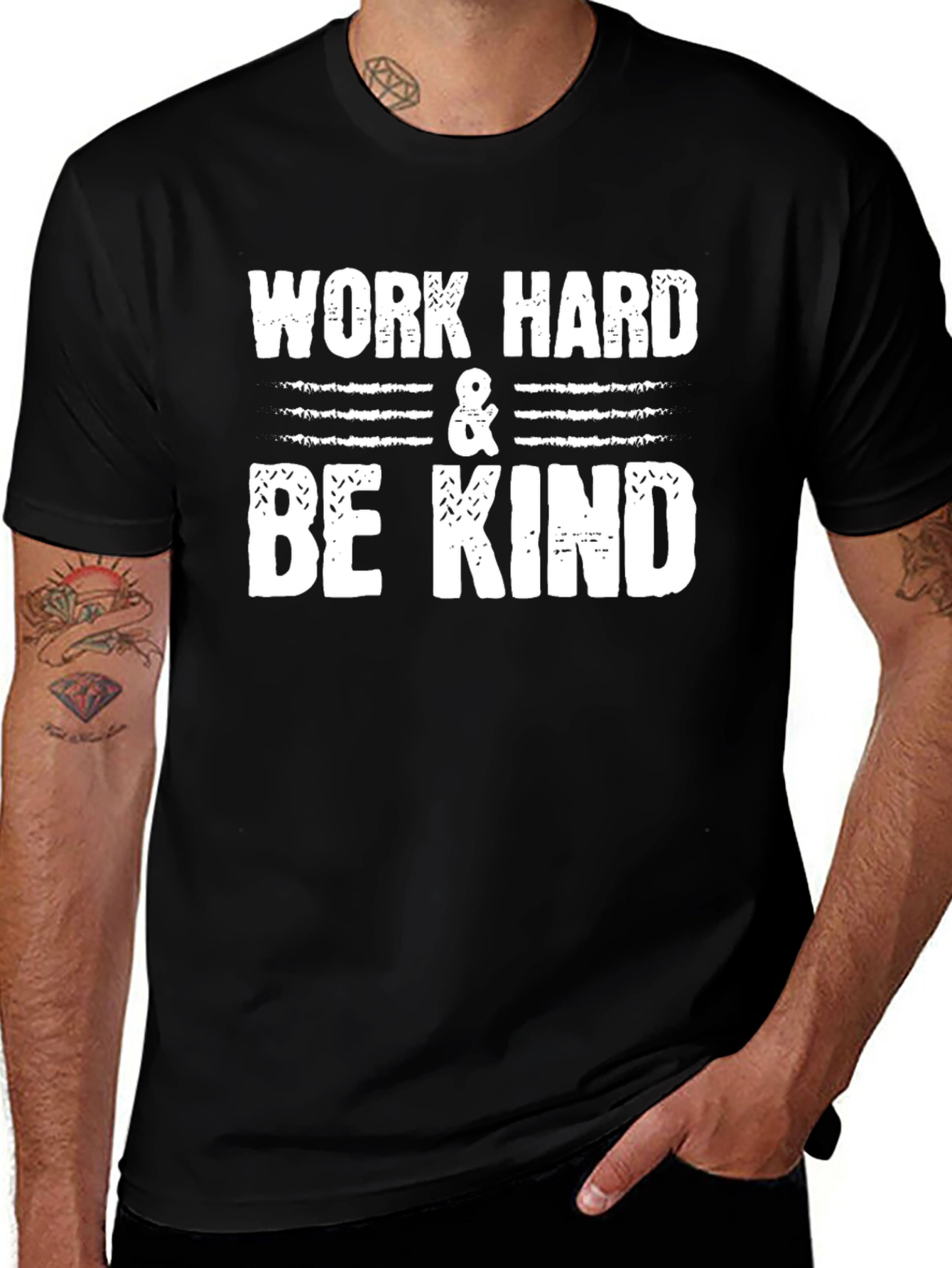 Work Hard & Be Kind Black Graphic Tee