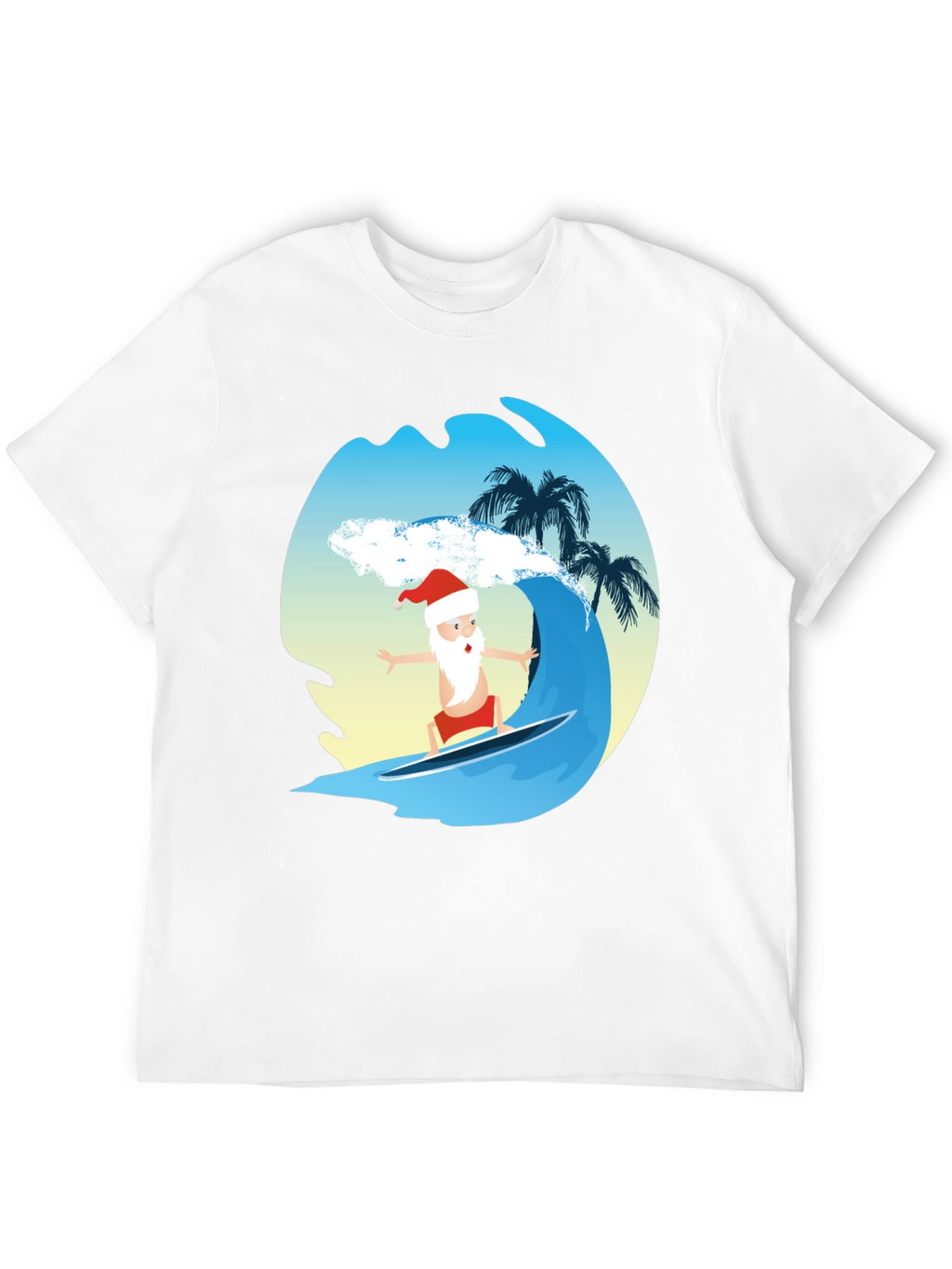 Surfing Santa Graphic Tee - Holiday Fun