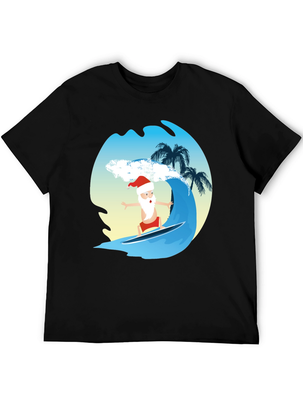 Surfing Santa Graphic Tee - Holiday Fun