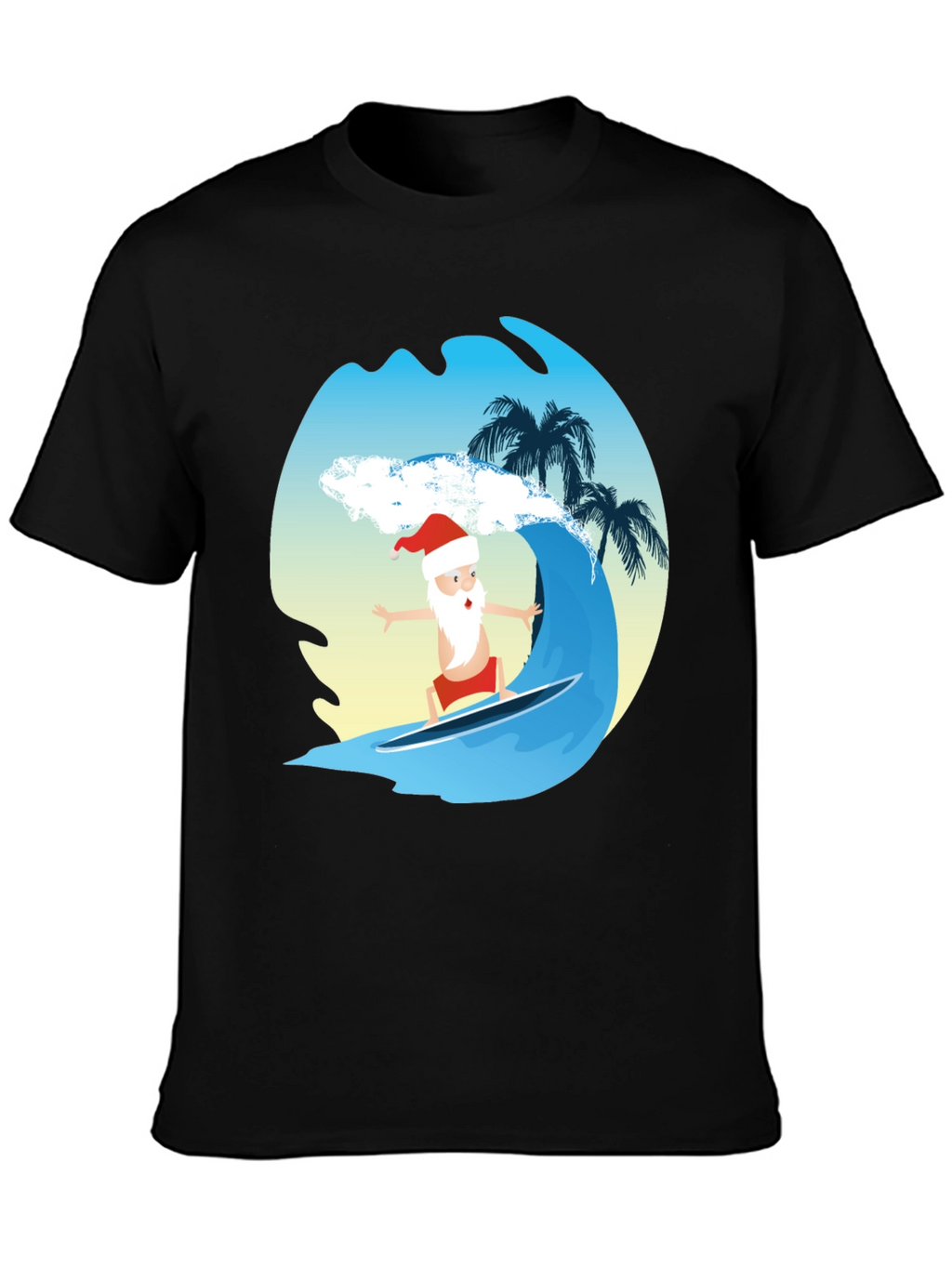 Surfing Santa Graphic Tee - Holiday Fun