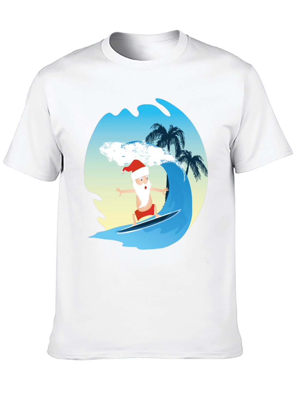 Surfing Santa Graphic Tee - Holiday Fun
