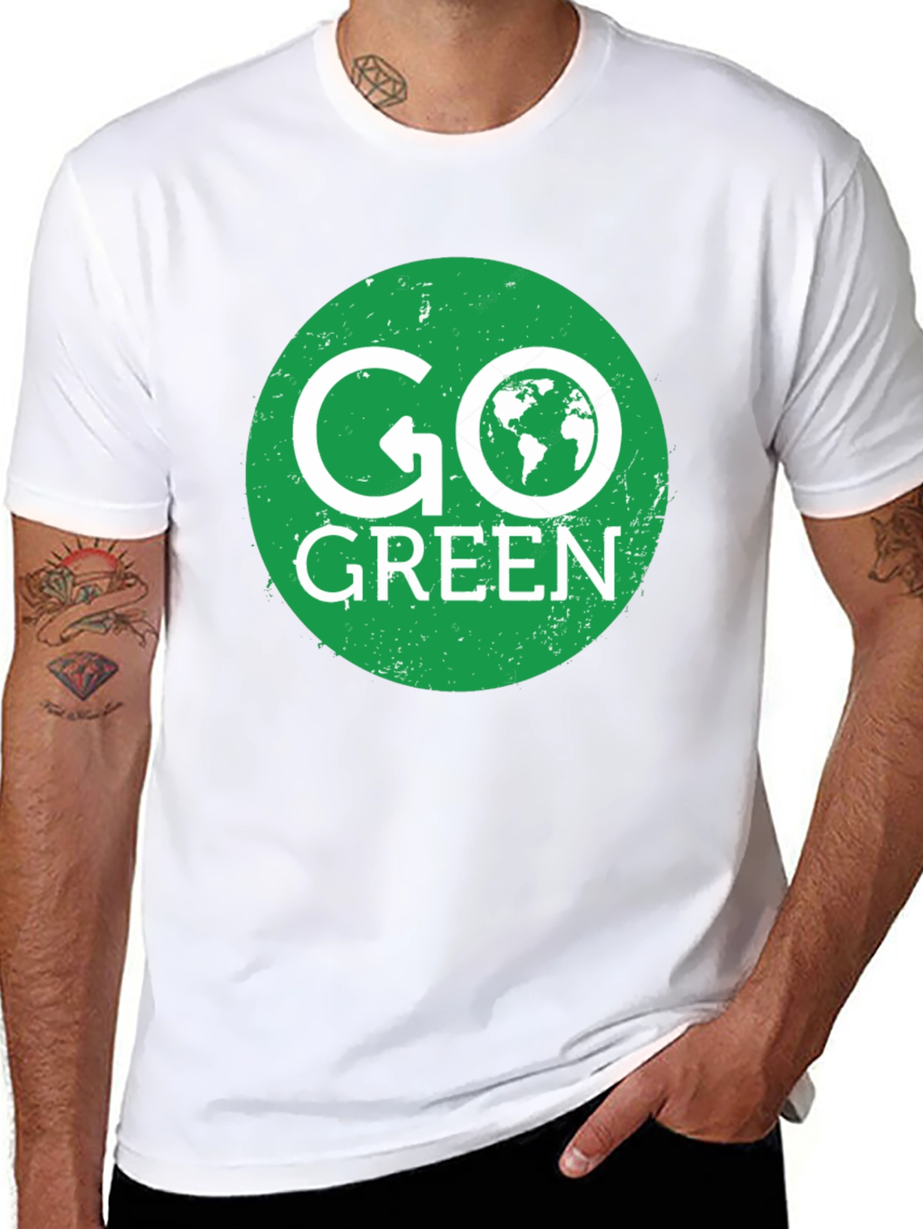Go Green Earth Graphic Tee - Eco Friendly T-Shirt