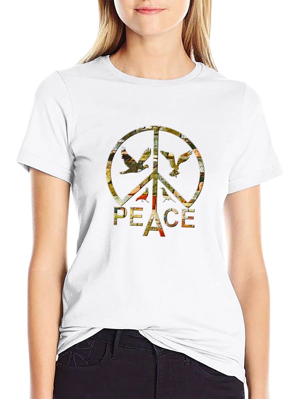 Peace Sign Dove T-Shirt - Retro Graphic Tee
