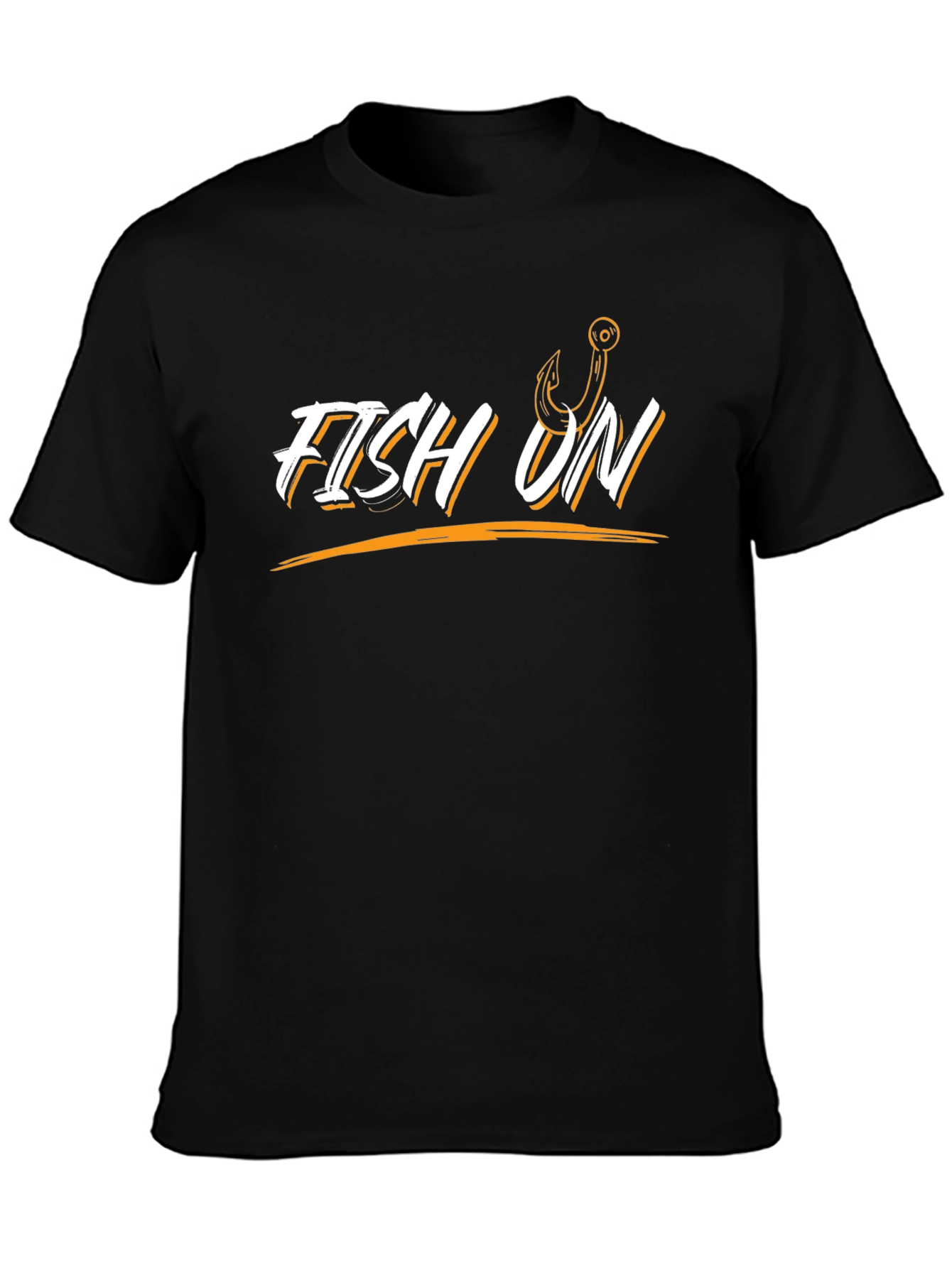 Fish On Black T-Shirt | Fishing Hook Design