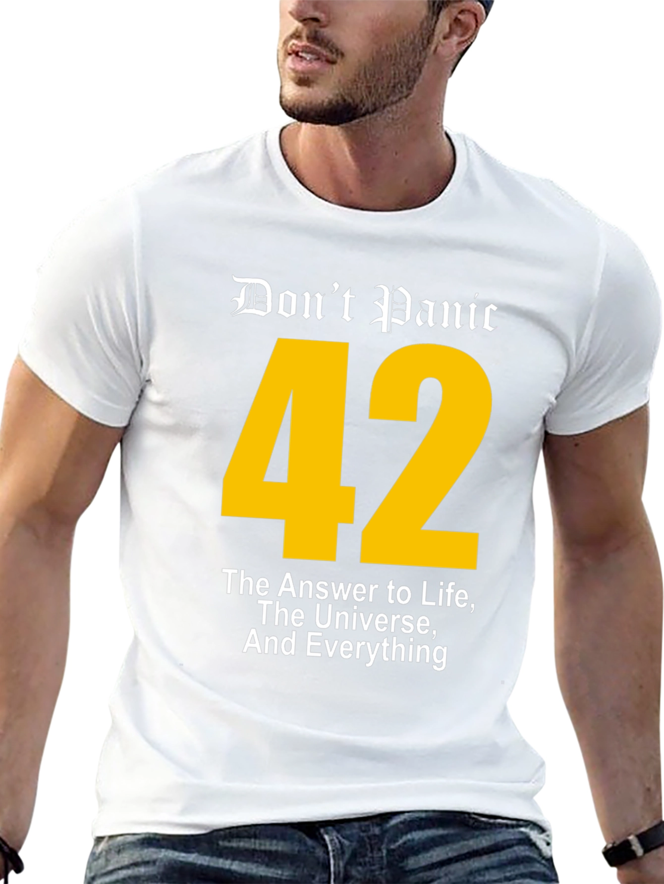 Dont Panic 42 T-Shirt - Answer to Life Universe