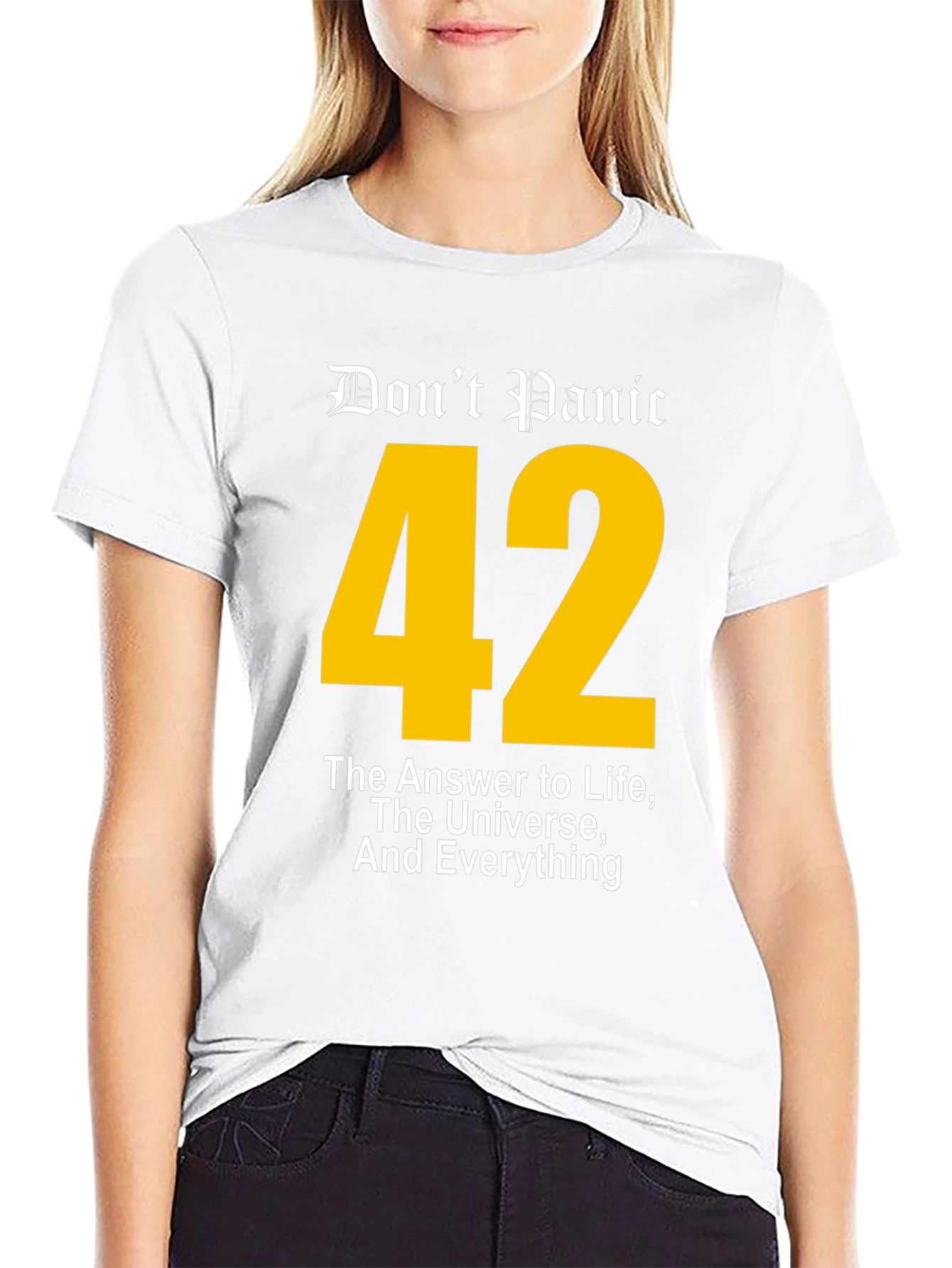 Dont Panic 42 T-Shirt - Answer to Life Universe