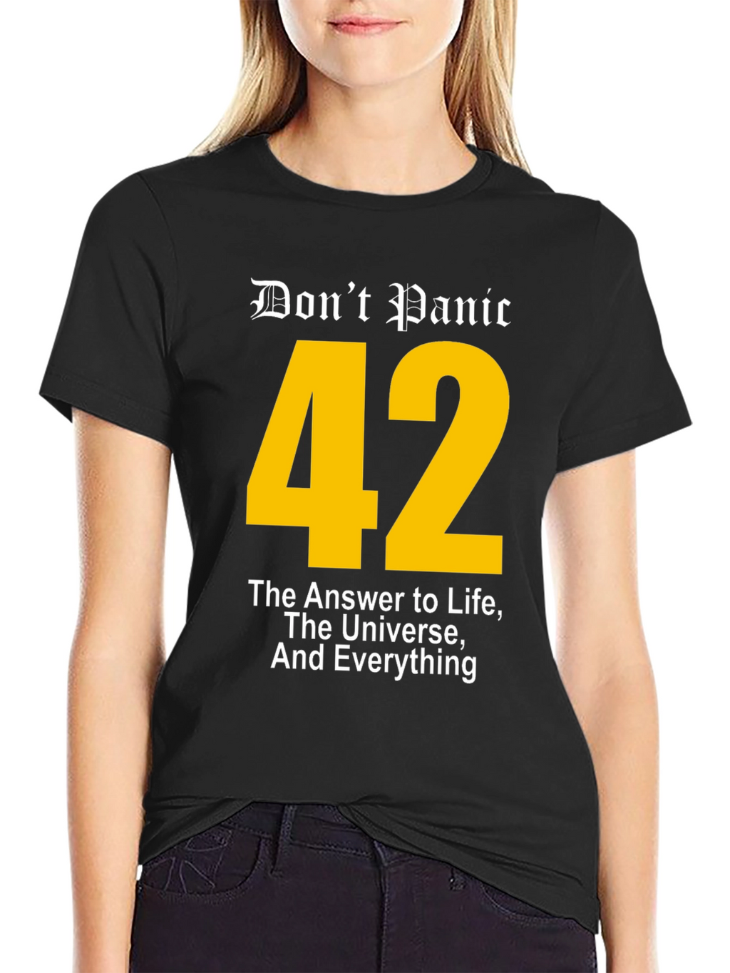 Dont Panic 42 T-Shirt - Answer to Life Universe