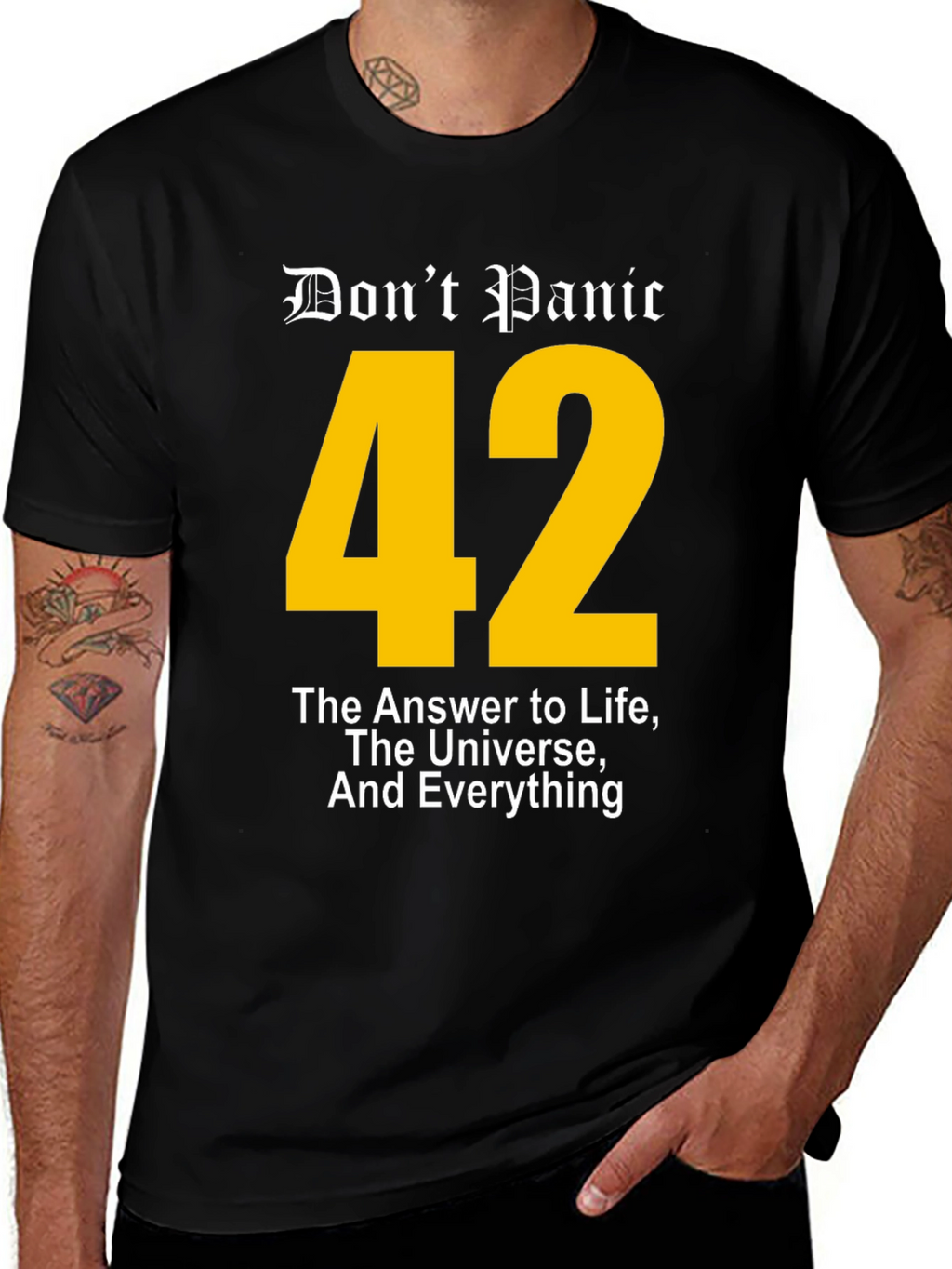 Dont Panic 42 T-Shirt - Answer to Life Universe
