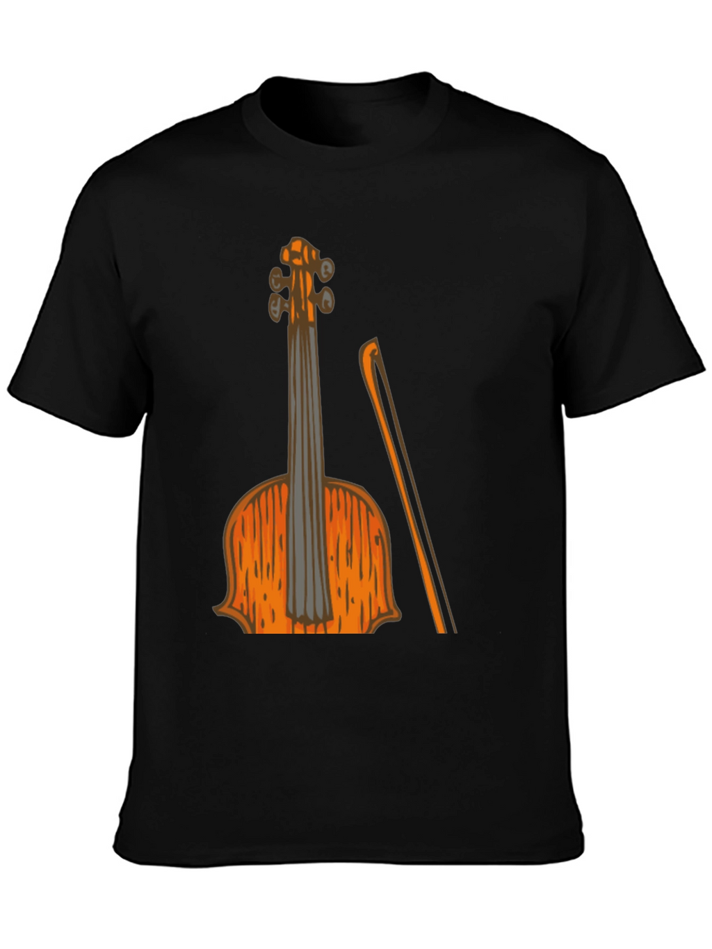 Violin Graphic Black T-Shirt Music Lover Tee