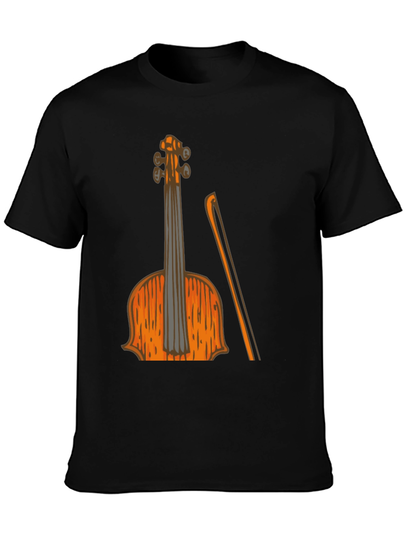 Violin Graphic Black T-Shirt Music Lover Tee