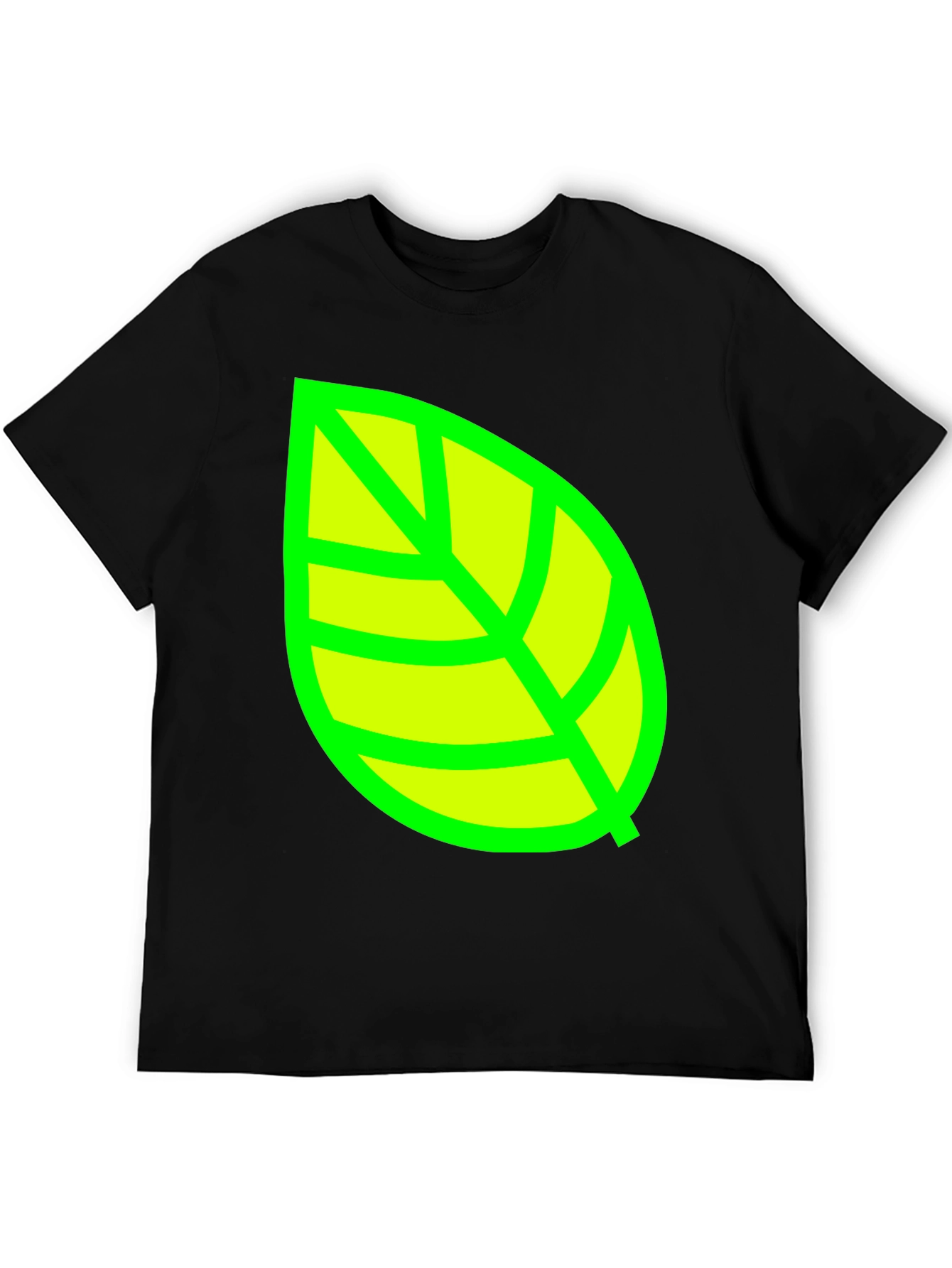 Green Leaf Graphic T-Shirt - Casual Cotton Tee