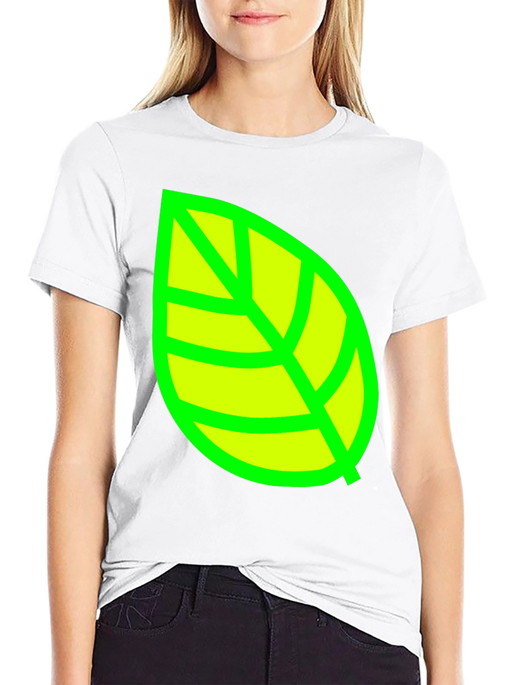 Green Leaf Graphic T-Shirt - Casual Cotton Tee