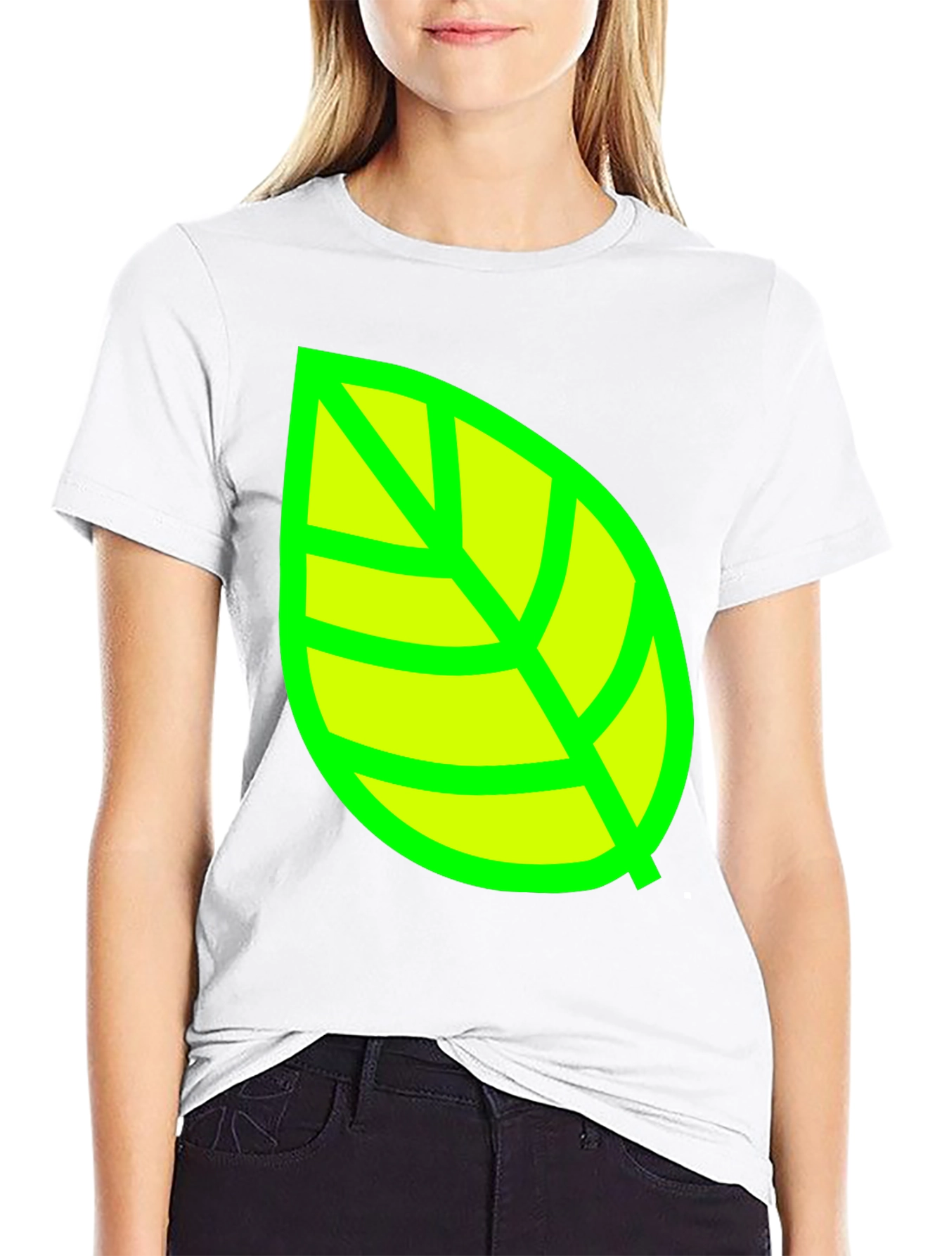 Green Leaf Graphic T-Shirt - Casual Cotton Tee