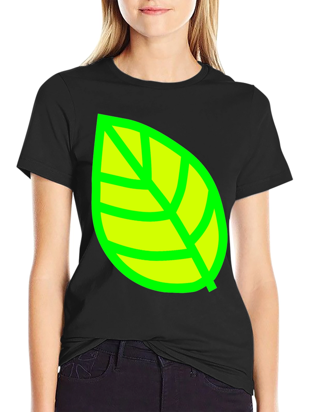 Green Leaf Graphic T-Shirt - Casual Cotton Tee