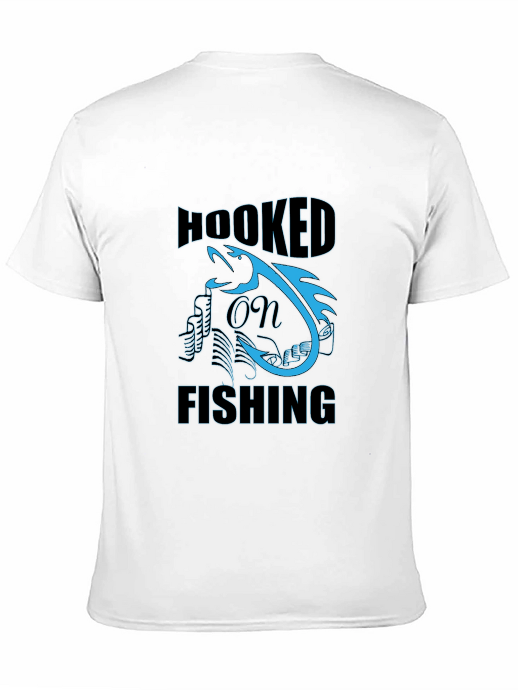 Hooked on Fishing Graphic Tee - Black Cotton T-Shirt