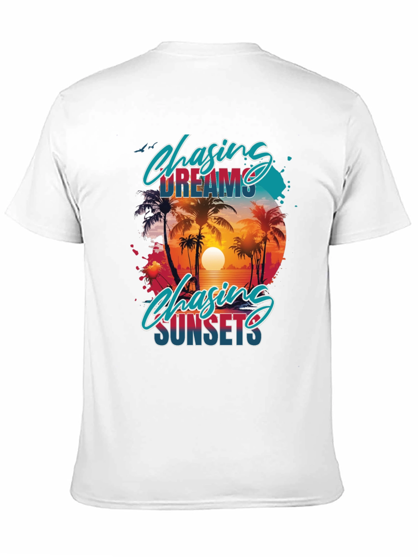 Chasing Dreams & Sunsets Black Graphic Tee