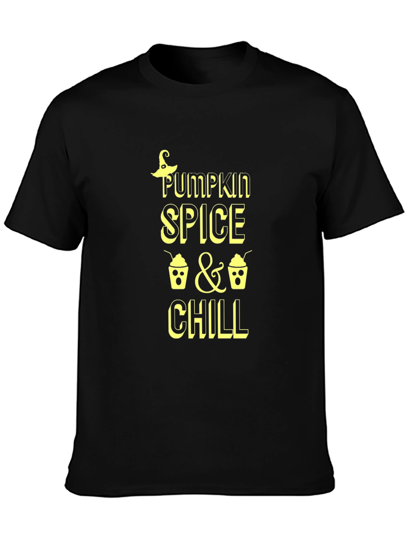 Pumpkin Spice & Chill Black Graphic Tee