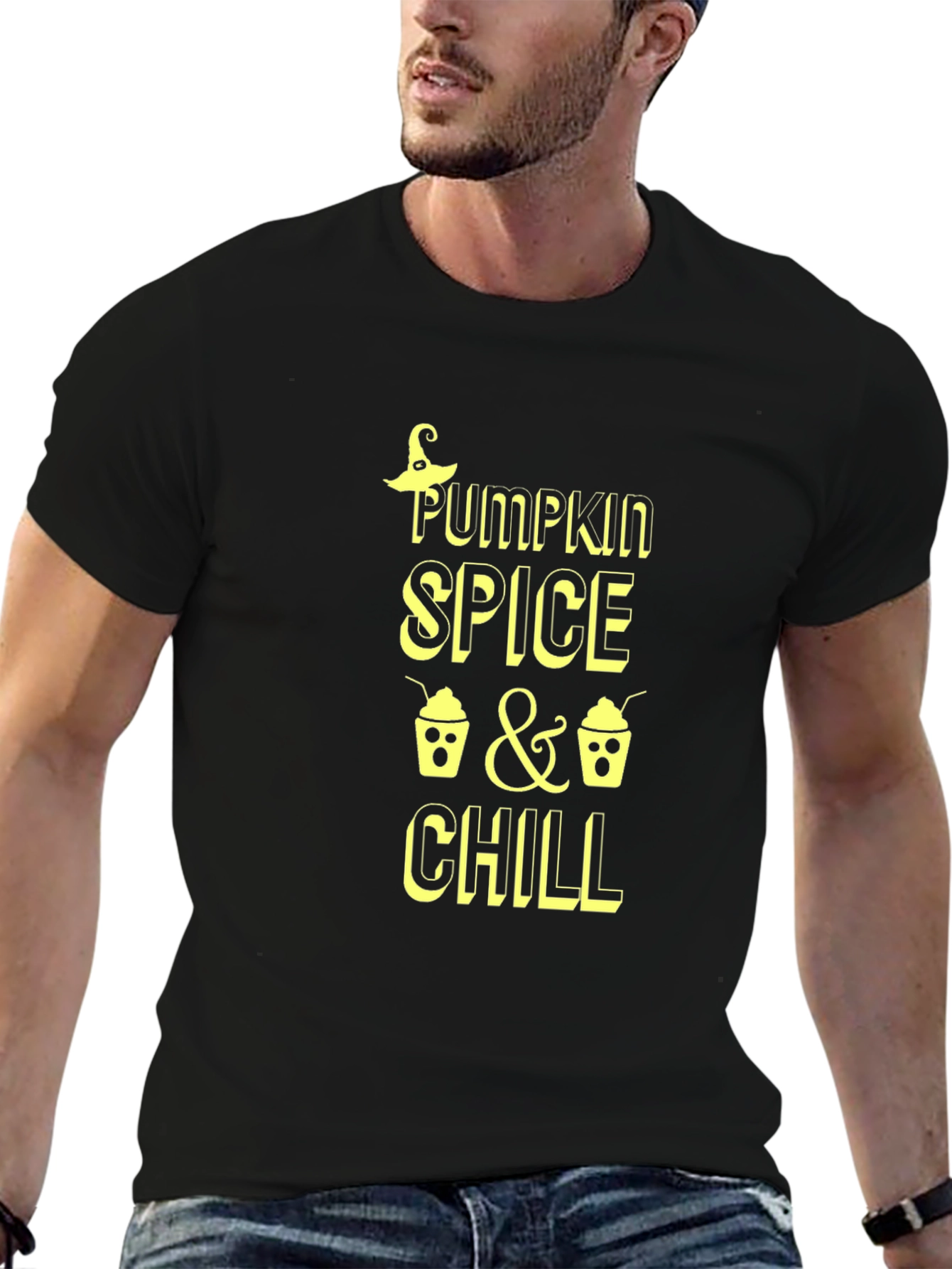 Pumpkin Spice & Chill Black Graphic Tee