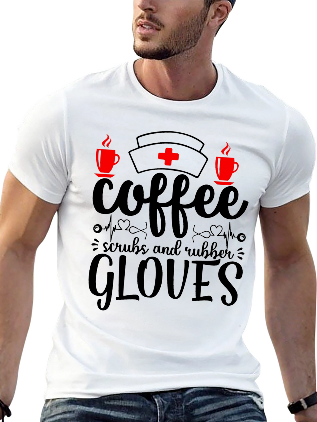Coffee Scrubs & Rubber Gloves Nurse T-Shirt