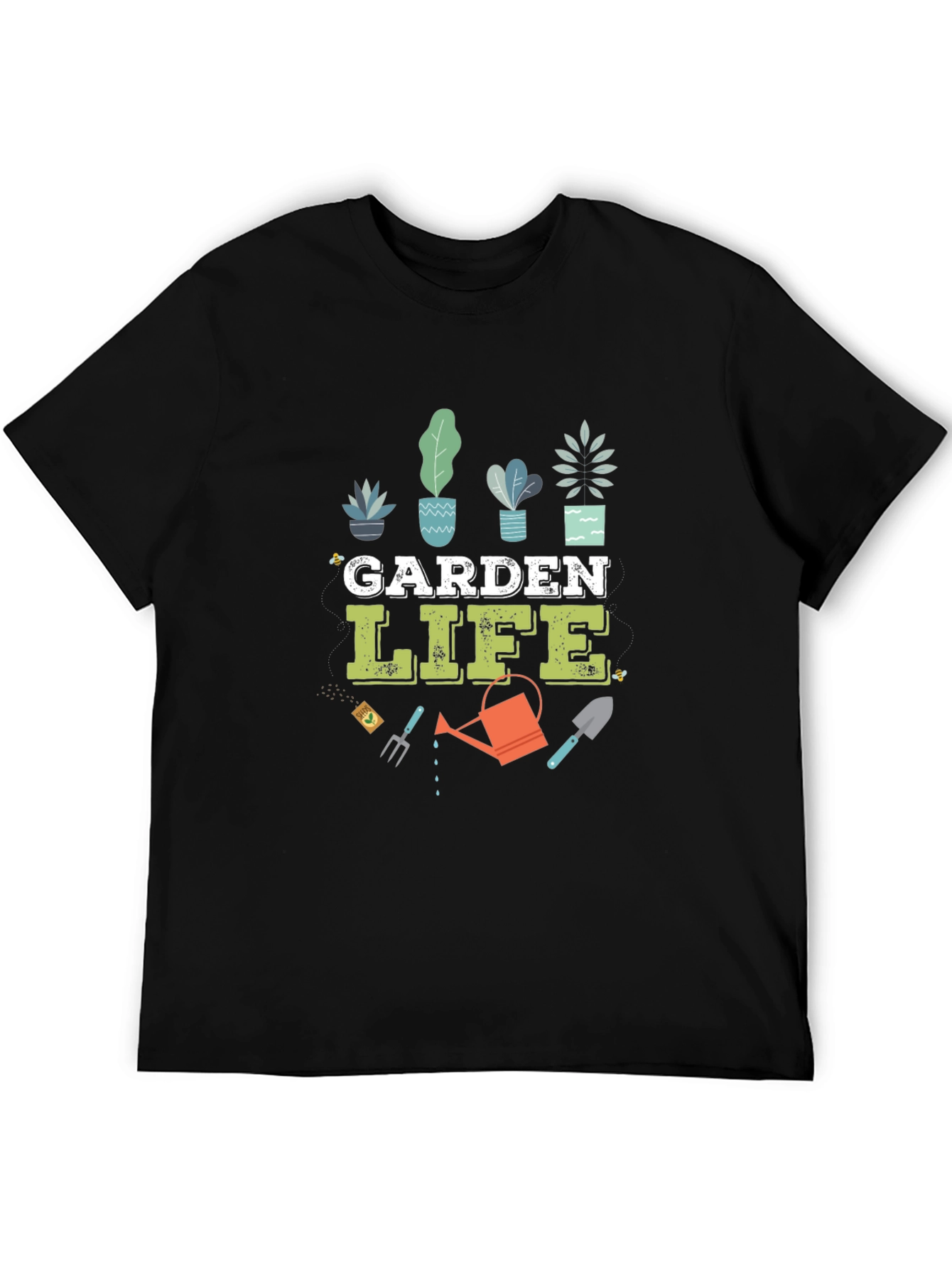 Garden Life Graphic T-Shirt - Black Cotton Blend Tee