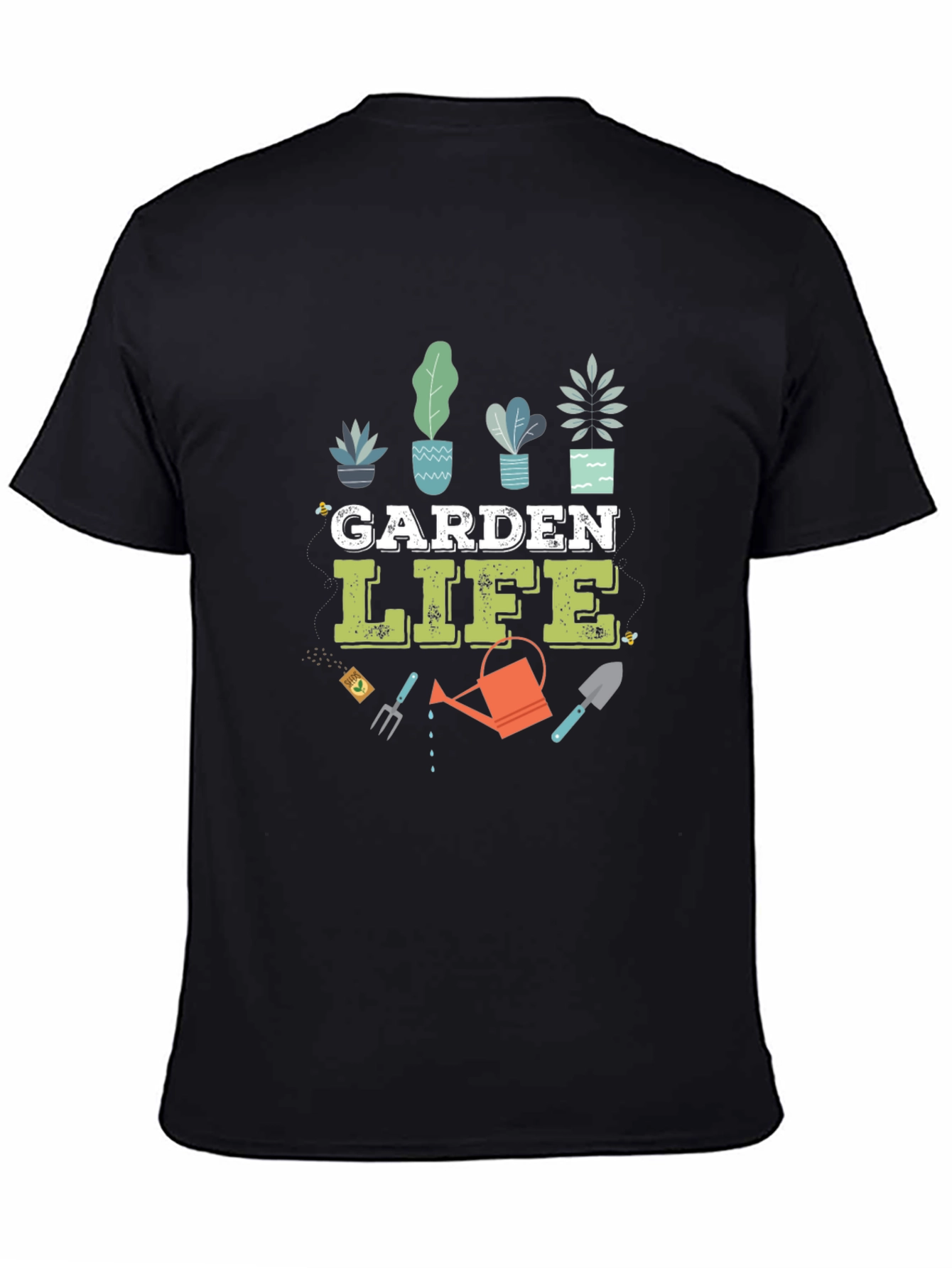 Garden Life Graphic T-Shirt - Black Cotton Blend Tee