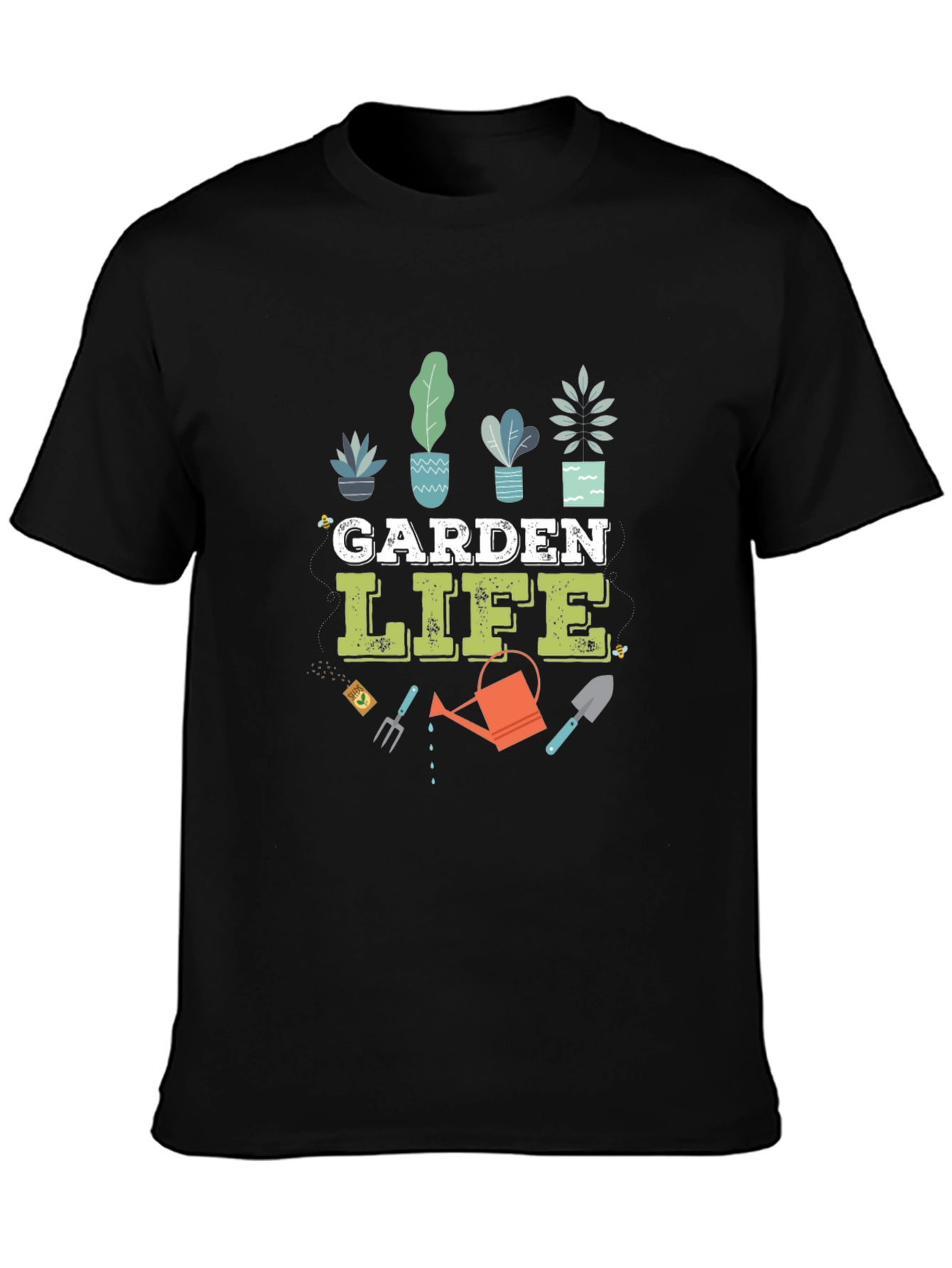 Garden Life Graphic T-Shirt - Black Cotton Blend Tee