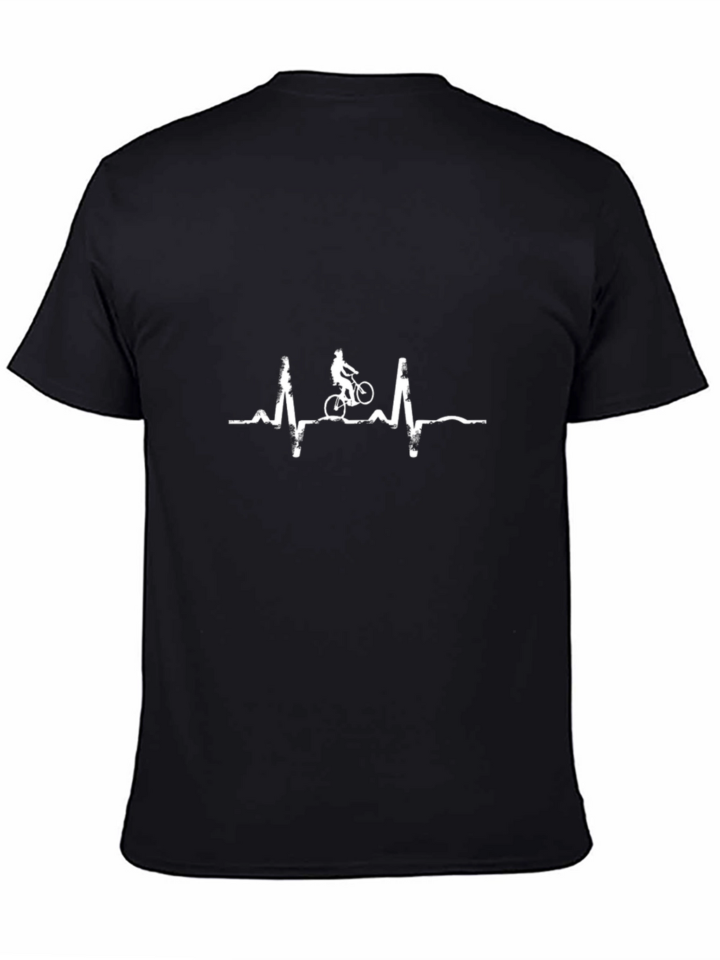 Cyclist Heartbeat T-Shirt - Black Cotton Tee