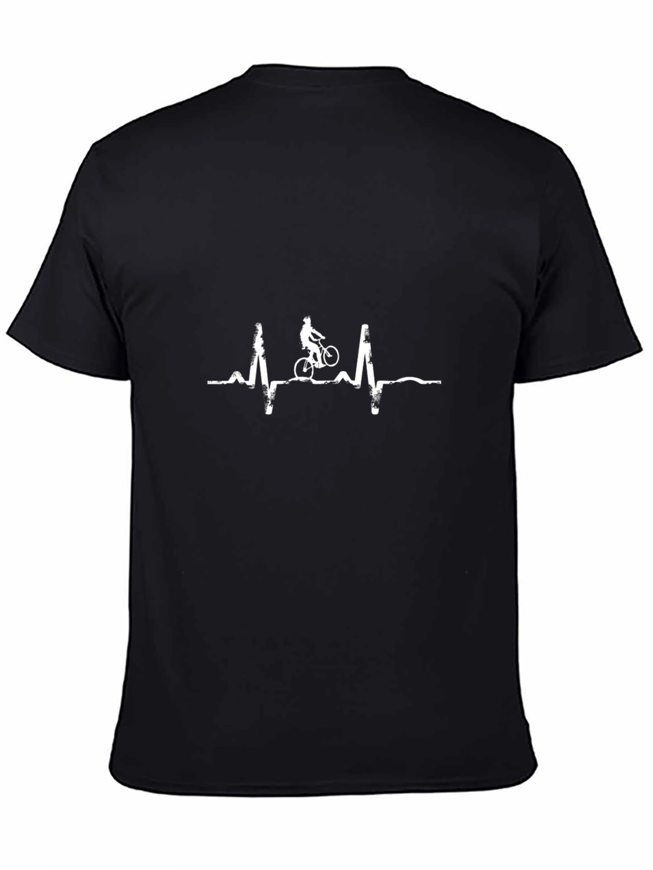 Cyclist Heartbeat T-Shirt - Black Cotton Tee