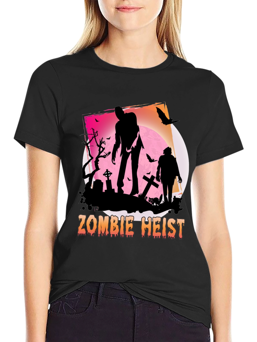 Zombie Heist Graphic Tee - Spooky Halloween Shirt