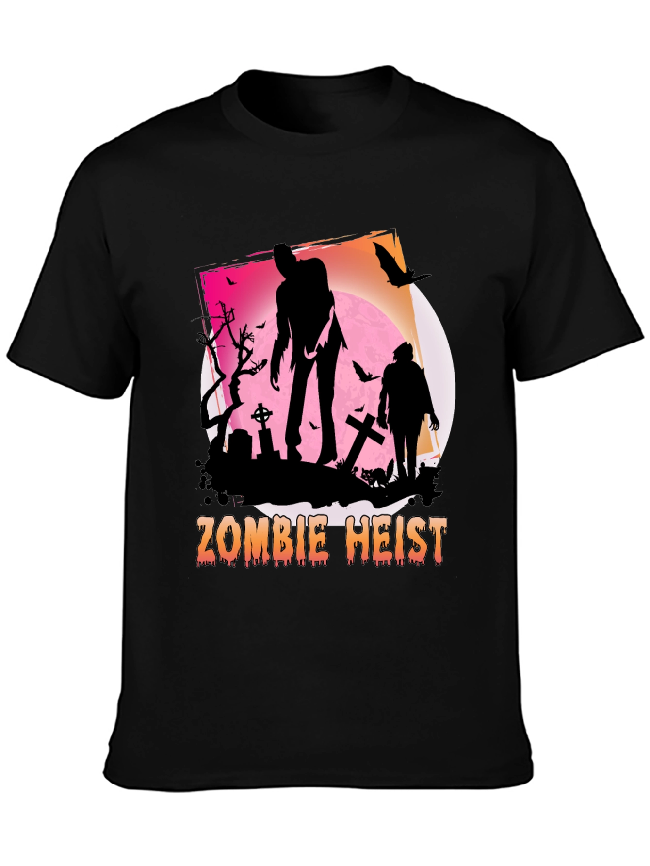 Zombie Heist Graphic Tee - Spooky Halloween Shirt