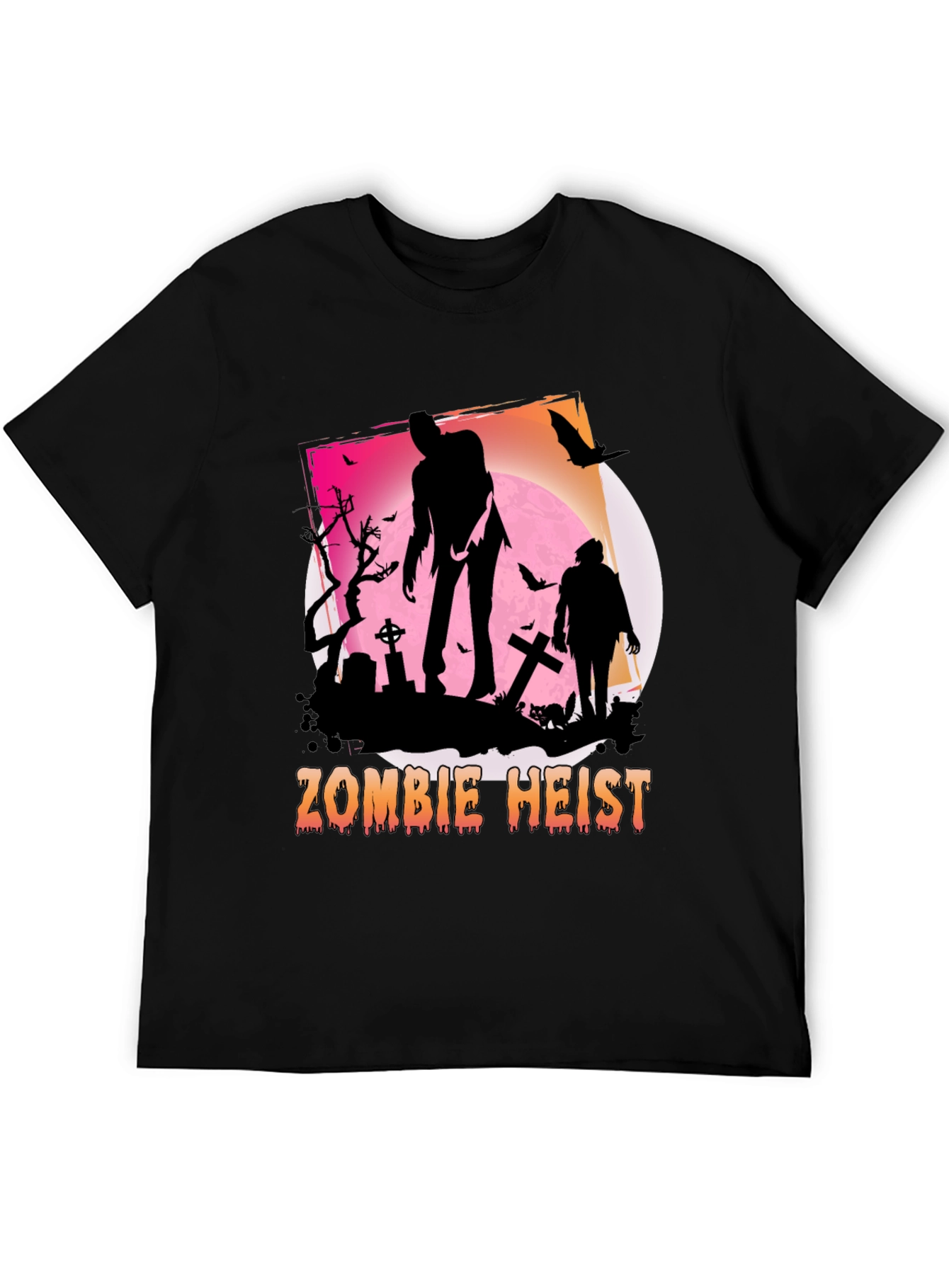 Zombie Heist Graphic Tee - Spooky Halloween Shirt