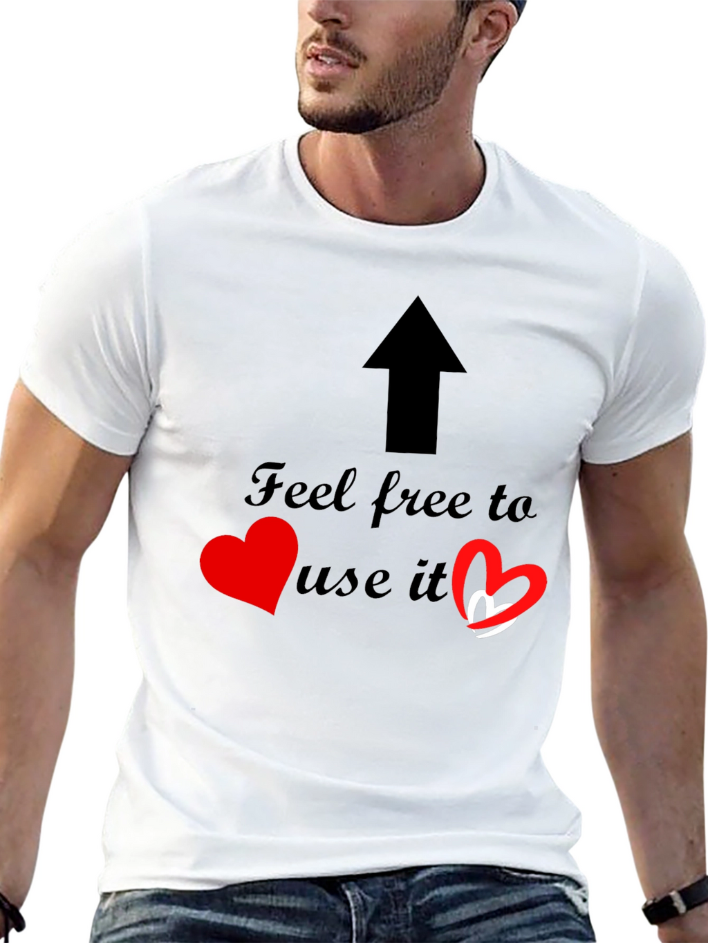 Feel Free Arrow & Hearts Graphic Tee