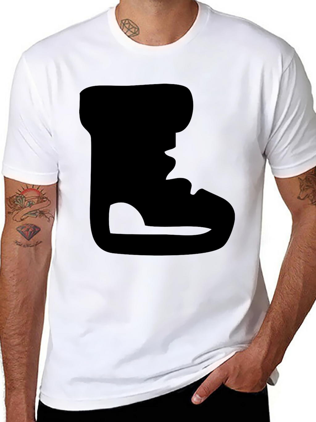 Cool Black Boot Graphic Tee