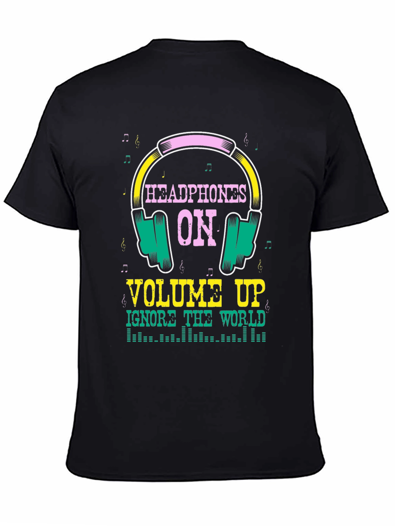 Headphones On Graphic T-Shirt - Music Lover Tee