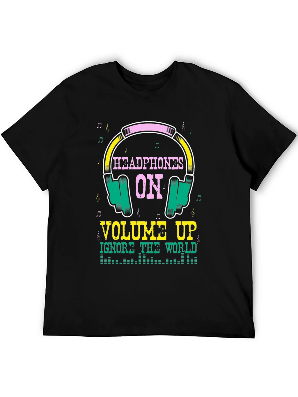 Headphones On Graphic T-Shirt - Music Lover Tee