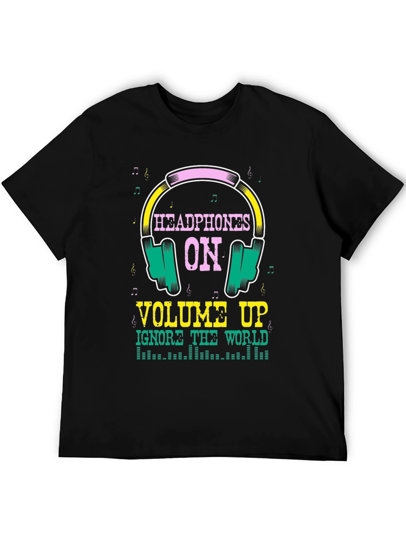 Headphones On Graphic T-Shirt - Music Lover Tee