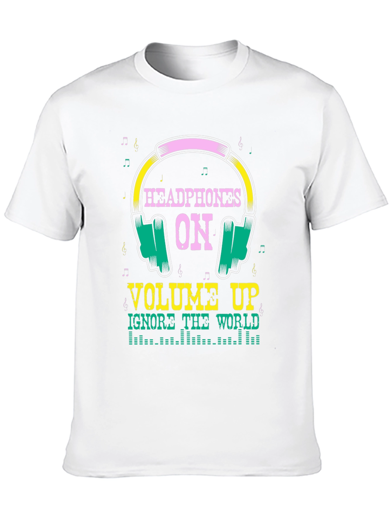 Headphones On Graphic T-Shirt - Music Lover Tee
