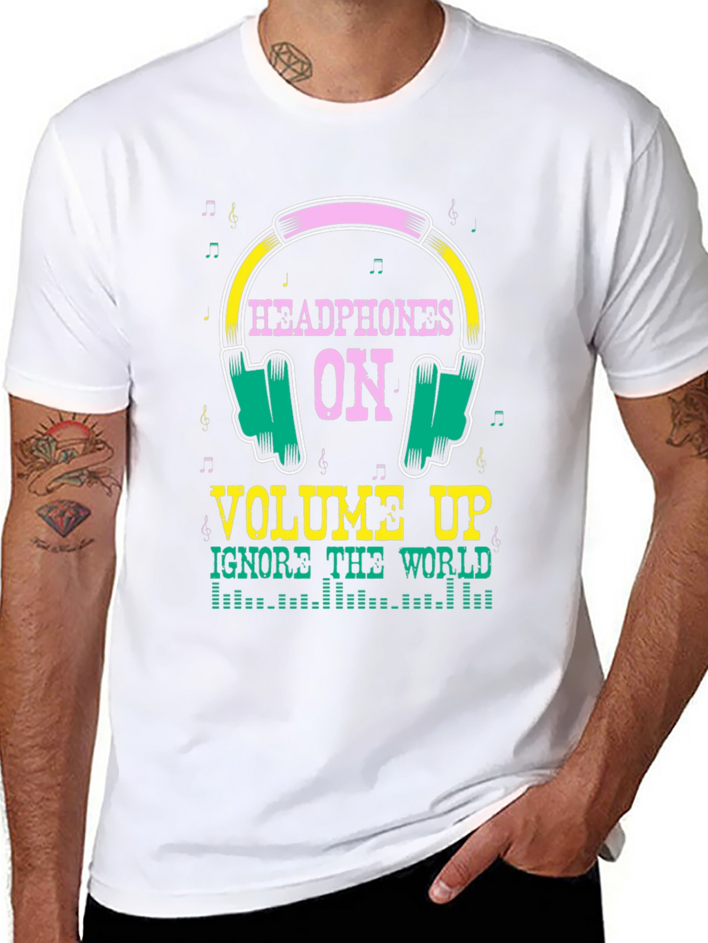 Headphones On Graphic T-Shirt - Music Lover Tee