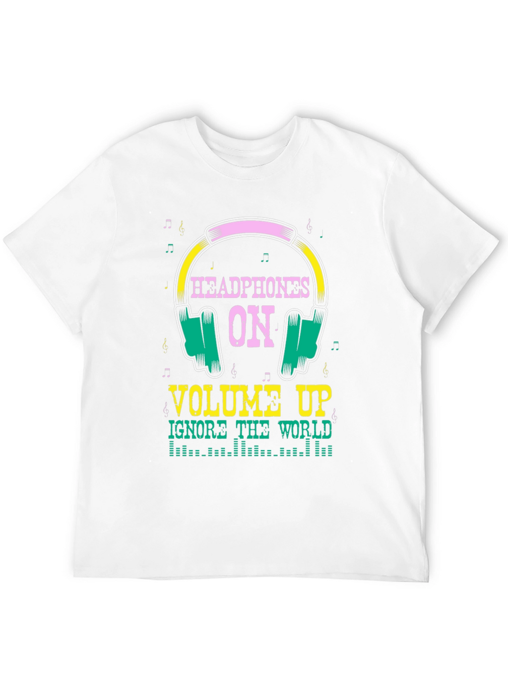 Headphones On Graphic T-Shirt - Music Lover Tee