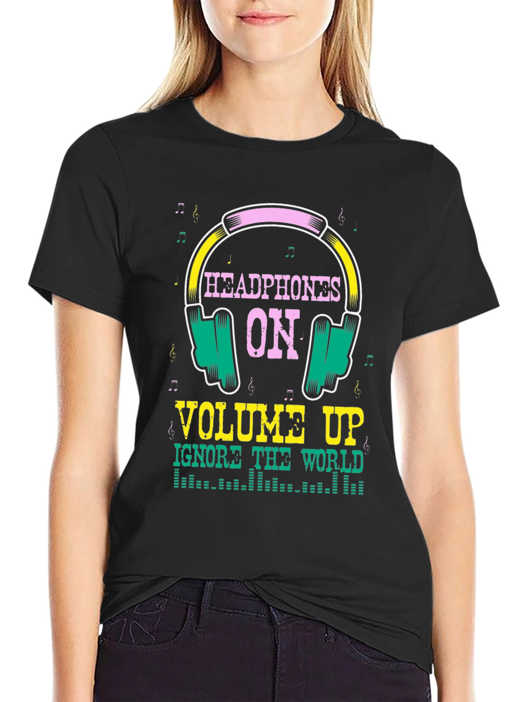 Headphones On Graphic T-Shirt - Music Lover Tee