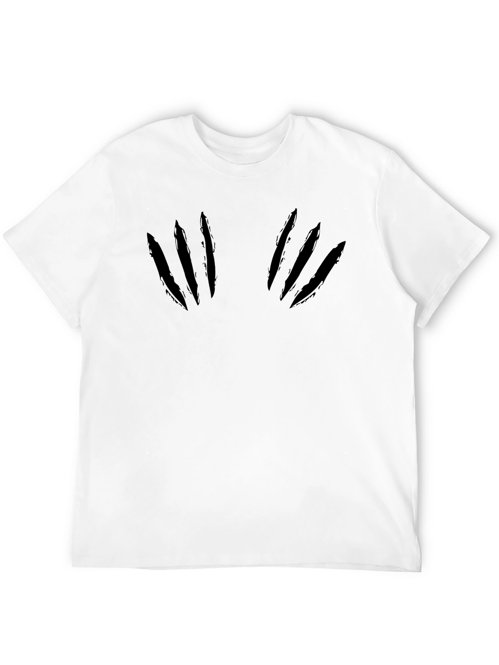 Claw Mark Graphic Tee - Bold Black Cotton T-Shirt
