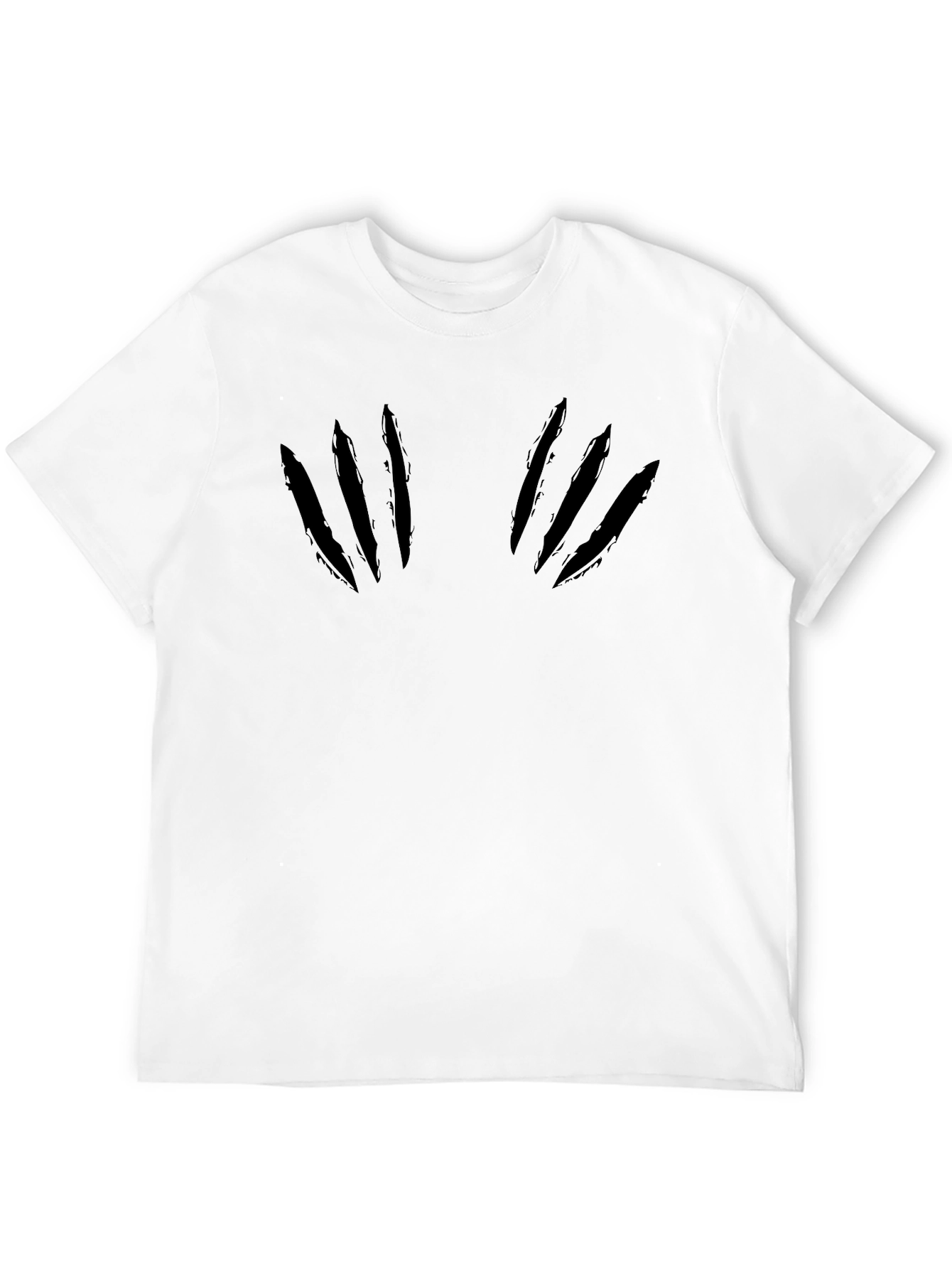 Claw Mark Graphic Tee - Bold Black Cotton T-Shirt
