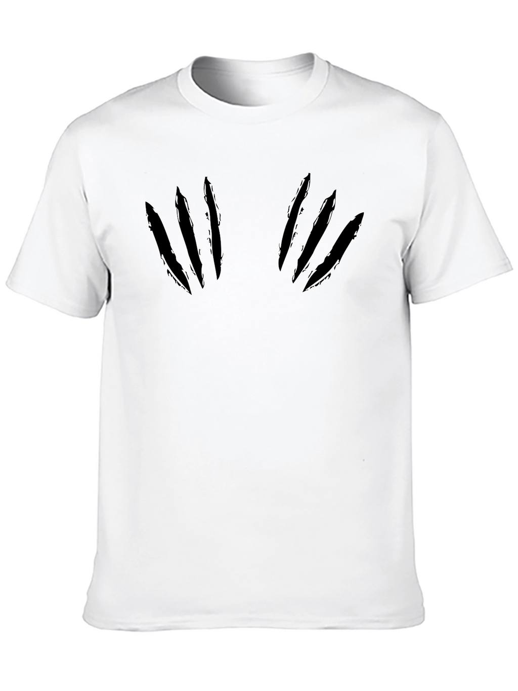 Claw Mark Graphic Tee - Bold Black Cotton T-Shirt