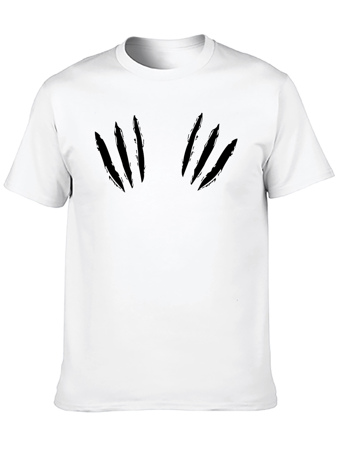 Claw Mark Graphic Tee - Bold Black Cotton T-Shirt