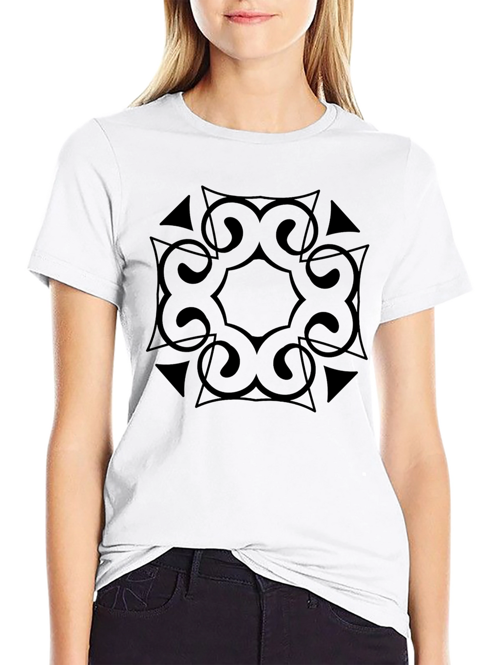 Geometric Black Graphic Tee - Stylish & Modern