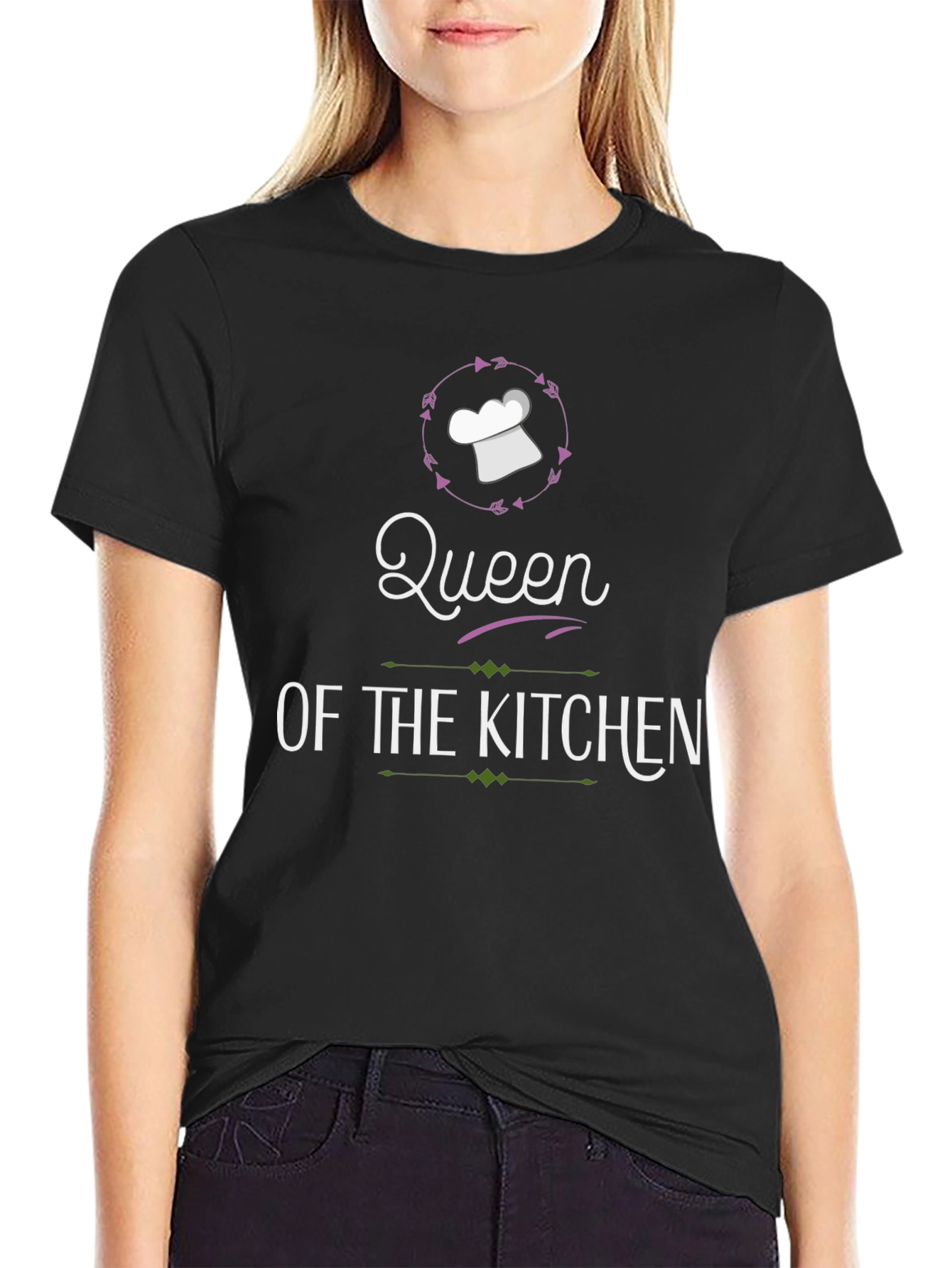 Queen of the Kitchen Graphic T-Shirt - Black