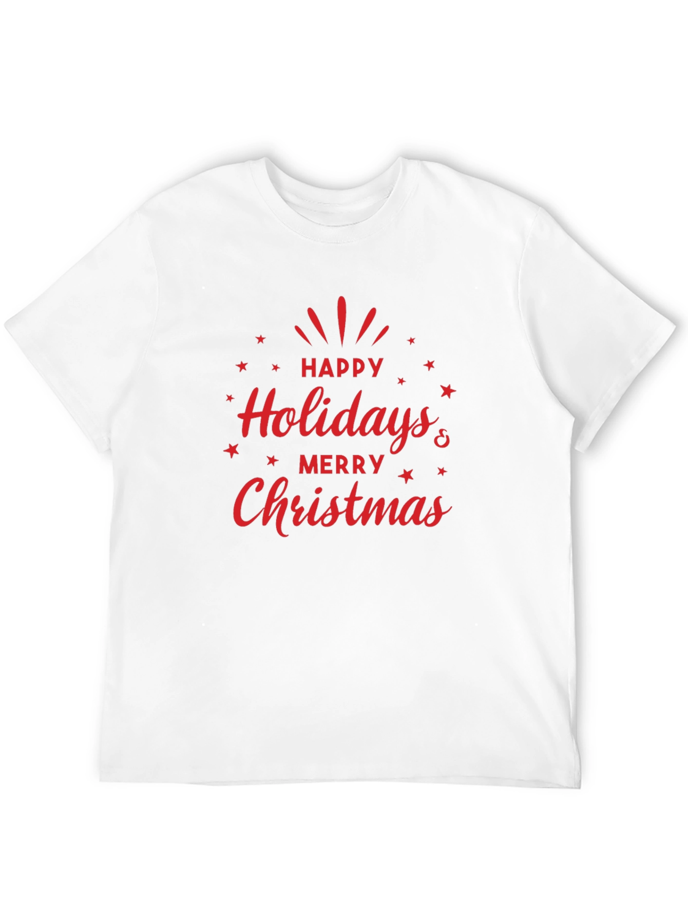 Festive Happy Holidays & Merry Christmas Graphic Tee