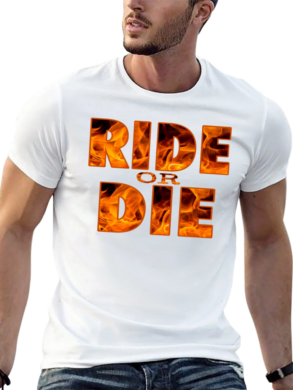 Ride or Die Graphic Tee - Flaming Design