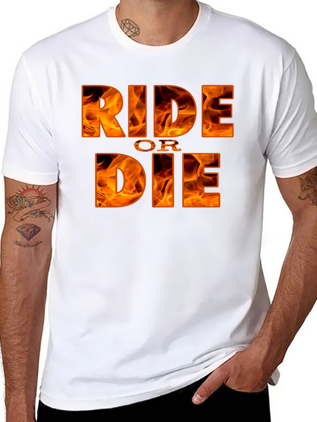 Ride or Die Graphic Tee - Flaming Design