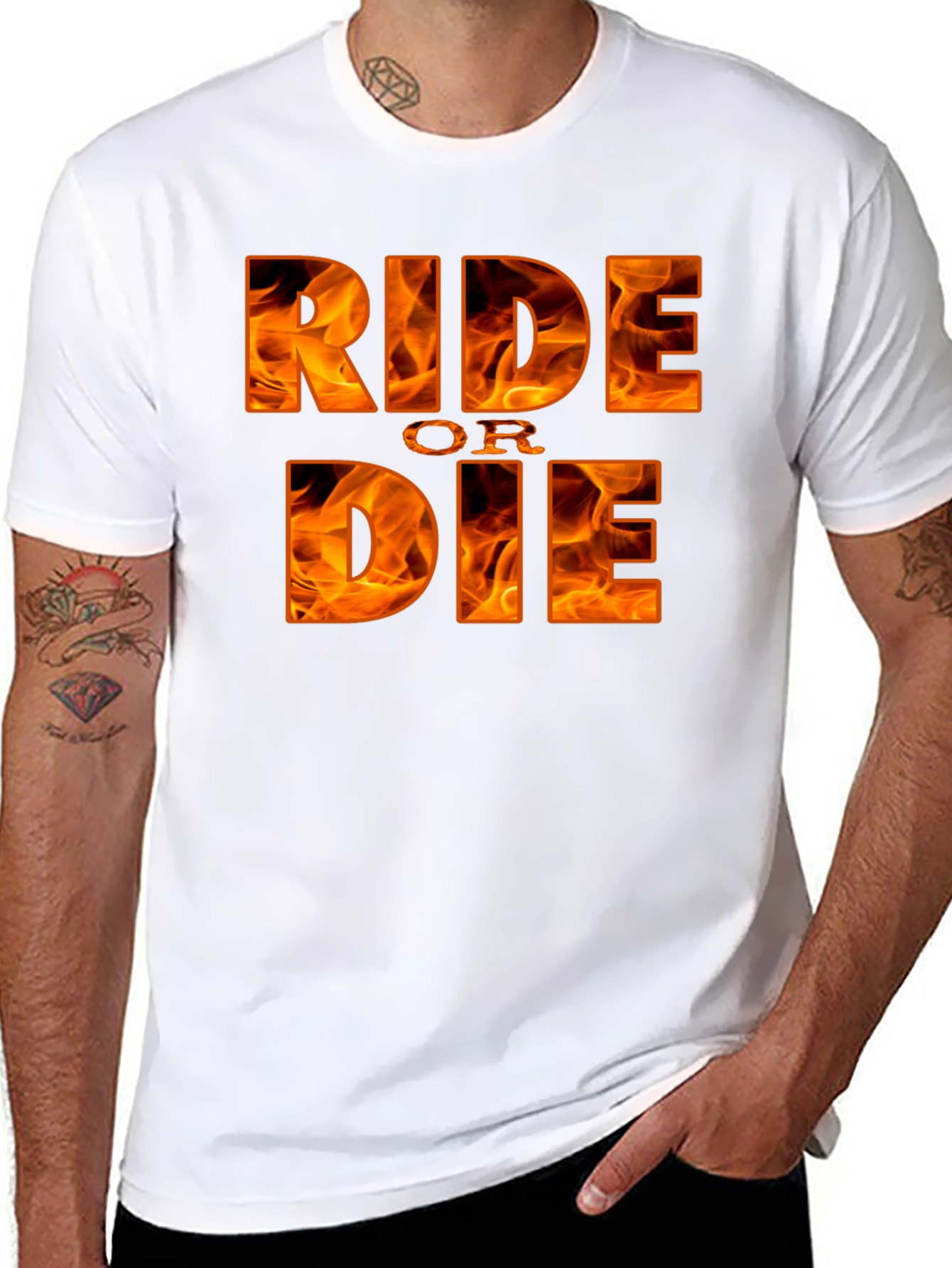 Ride or Die Graphic Tee - Flaming Design
